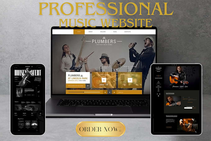 Gig Preview - Design music website for artist dj record label nightclub band on wix, wordpress