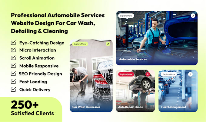 Gig Preview - Our agency will do webflow website design for car wash auto detailing car cleaning services