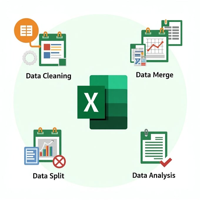 Gig Preview - Data cleaning, data merging, data split, data analysis, in excel