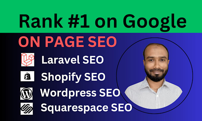 Gig Preview - Do on page SEO for laravel shopify wordpress squarespace website