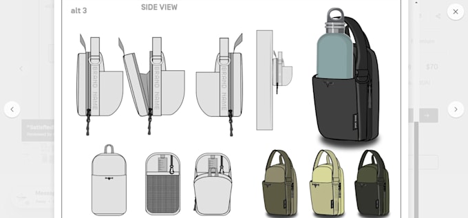 Bestseller - do  any bag or backpack design with techpack for production and 3d modeling