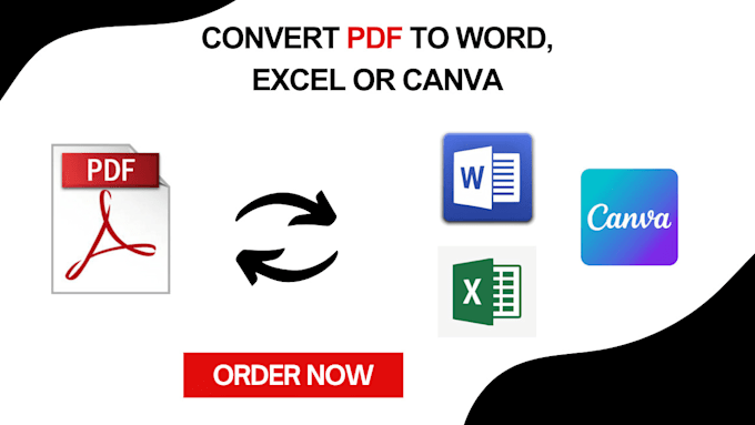 Gig Preview - Convert PDF to word, excel or canva