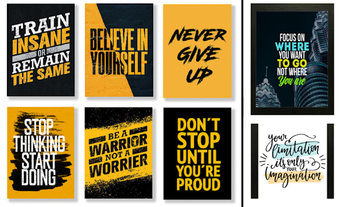 Gig Preview - Create professional creative typography posters motivational quotes