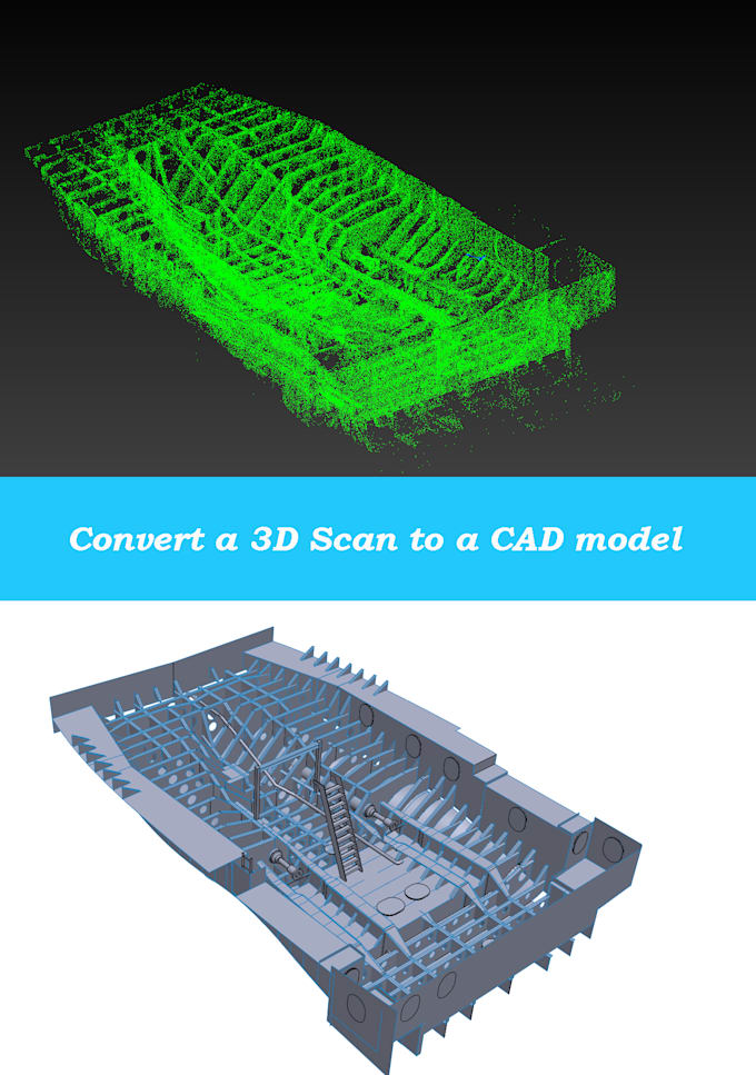 Gig Preview - Convert your 3d scan data to cad 2d and 3d