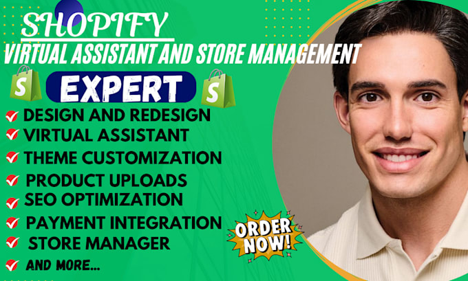 Gig Preview - Be your shopify virtual assistant shopify store manager shopify website design