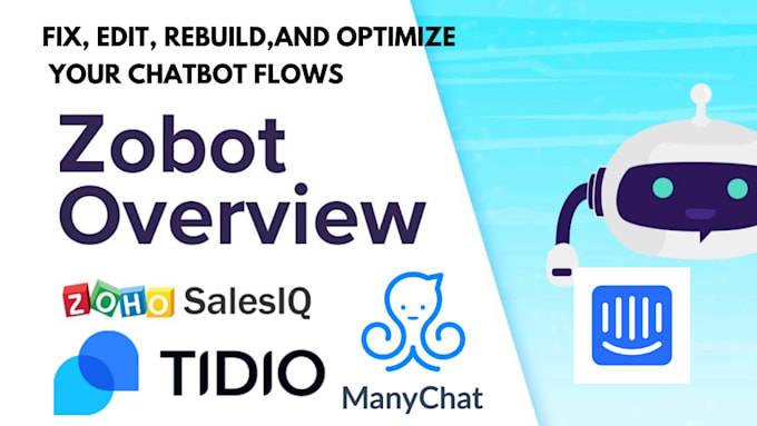 Gig Preview - Install intercom chatbots, zoho chatbot in sales iq and tidio live chat manychat