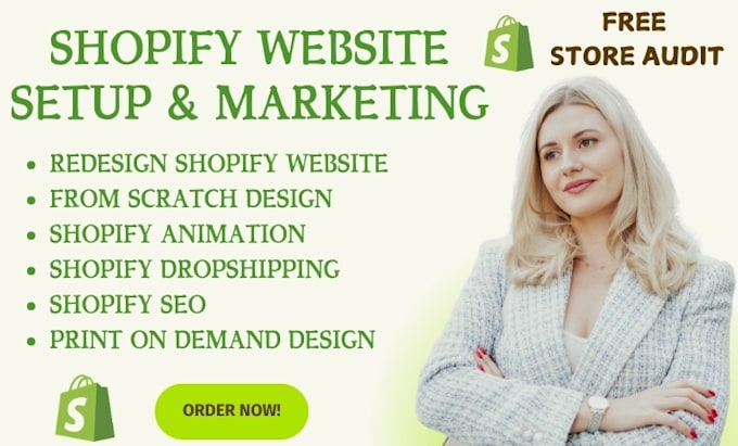 Gig Preview - Build shopify website design website redesign shopify animation marketing SEO