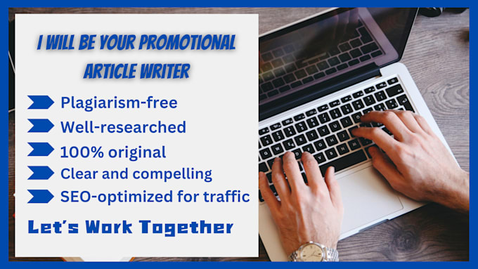 Gig Preview - Write a promotional article SEO or backlinks