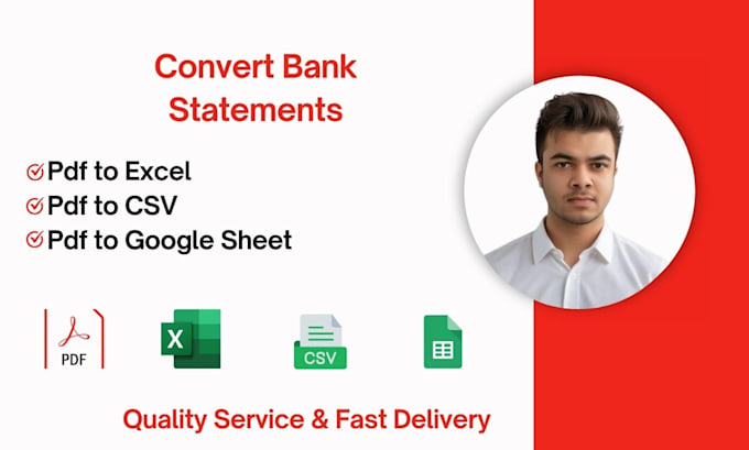 Gig Preview - Do convert bank statements to excel, CSV, or google sheets accurately