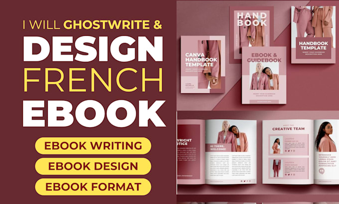 Gig Preview - Design french ebooks, workbooks, lead magnet, ghostwrite your book in french