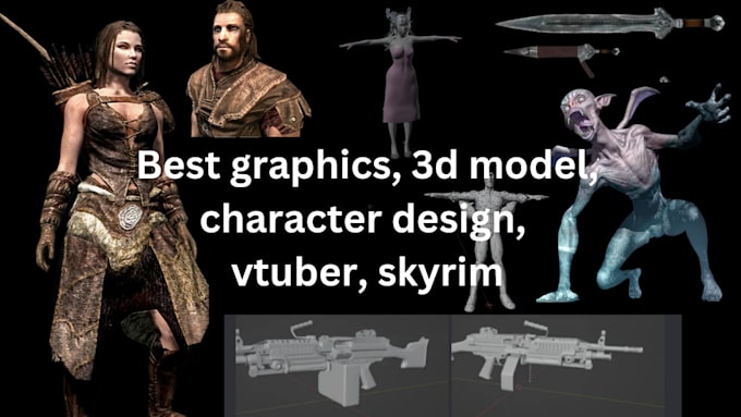 Bestseller - create 3d game characters and models for aloyastudio, nsfw, ue5 rig, skyrim game