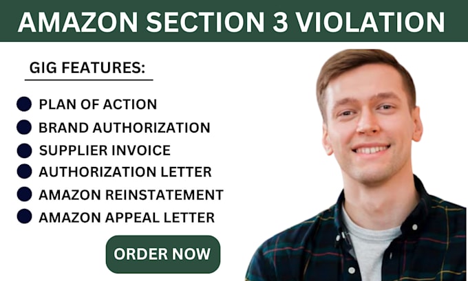 Gig Preview - Reinstate amazon section 3 violation amazon section 3 reactivation