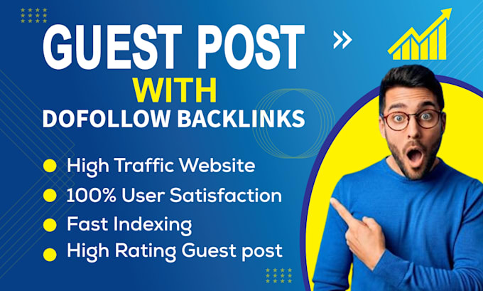 Gig Preview - Do SEO guest post dofollow backlink on high da pa sites