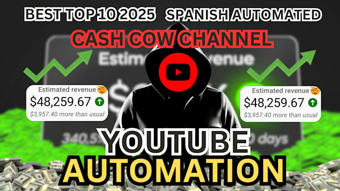 Gig Preview - Create automated youtube  channel, cash cow video, spanish cash cow