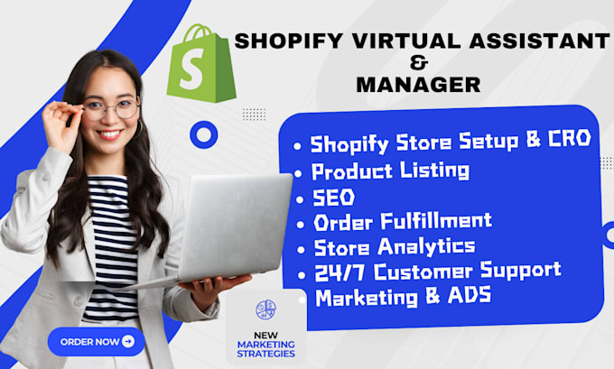 Gig Preview - Shopify virtual assistant shopify store manager shopify cro shopify sales