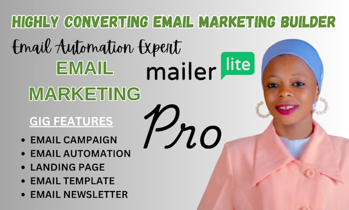 Gig Preview - Set mailerlite email marketing automation email campaign landing page newsletter