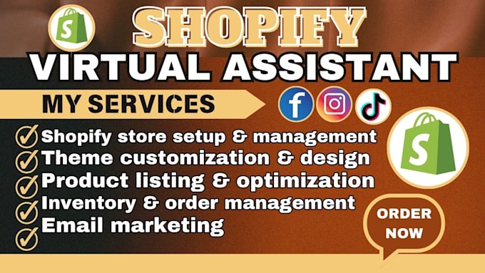 Gig Preview - Be your shopify virtual assistant shopify sales marketing shopify store manager