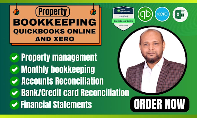 Gig Preview - Do property bookkeeping on quickbooks online and xero