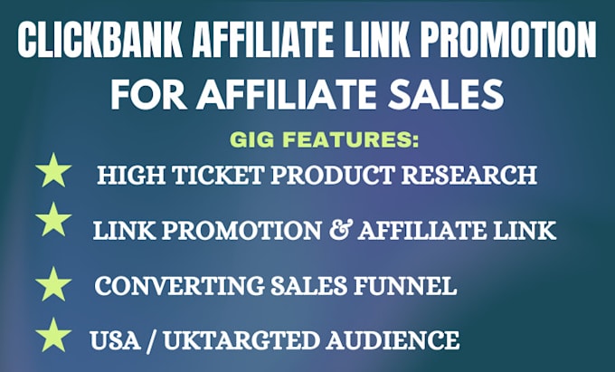 Gig Preview - Setup sales funnel for clickbank affiliate marketing, affiliate link promotion