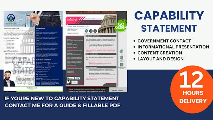 Gig Preview - Design your capability statement within 6 hours