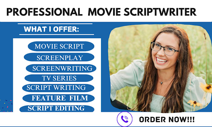 Gig Preview - Write movie script, screenplay, feature film script, tv pilot, screenwriting