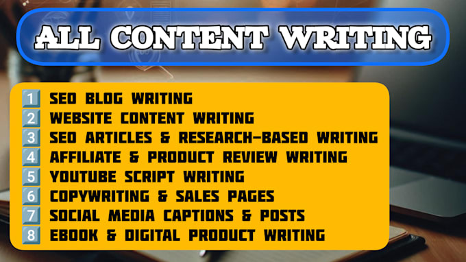 Bestseller - write SEO blogs, website content, youtube script, and more