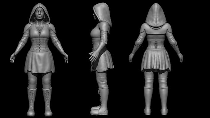 Gig Preview - Create 3d realistic character 3d character modelling 3d texture and rigging