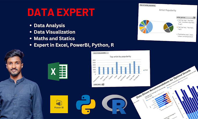 Gig Preview - Analyze and  visualize data using excel, powerbi, and python