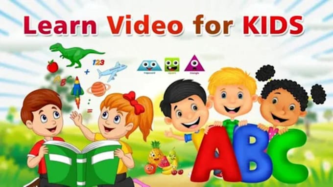 Gig Preview - Do ai kids learning video, rhyme, nursery song and story for youtube channel