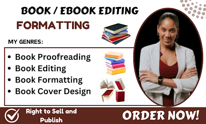 Gig Preview - Edit your fiction ebook, nonfiction ebook, book proofreading and formatting