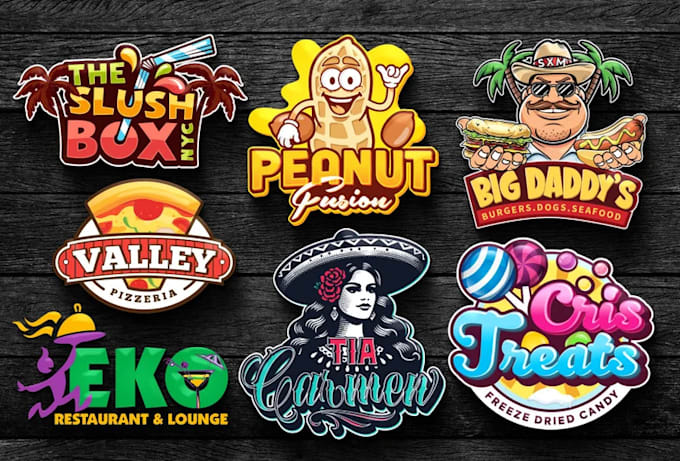 Gig Preview - Design restaurant, club, bar, bakery, bbq food logo with branding