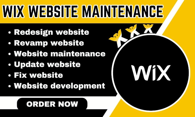 Gig Preview - Do wix website redesign fix edit develop update optimize wix website maintenance