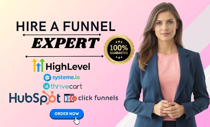 Gig Preview - Do thrivecart systeme io clickfunnels gohighlevel hubspot sales funnel