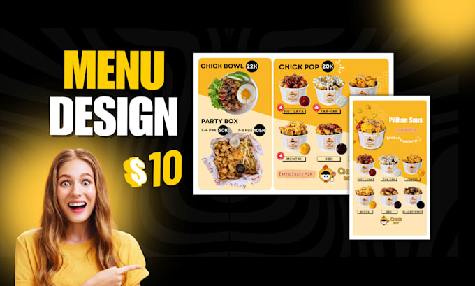 Gig Preview - Design a professional menu for your restaurant