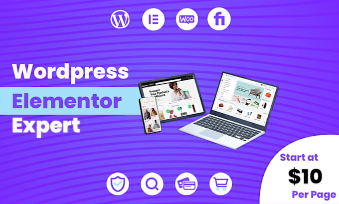 Gig Preview - Build a stunning, clean, and modern wordpress website as an elementor expert