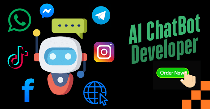 Gig Preview - Develop ai chatbot for facebook, whatsapp, tiktok and websites