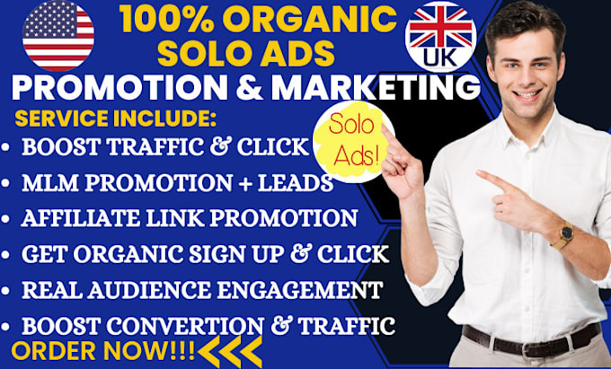 Gig Preview - Do USA solo ads CPA link promotion  clickbank MLM leads and affiliate campaign