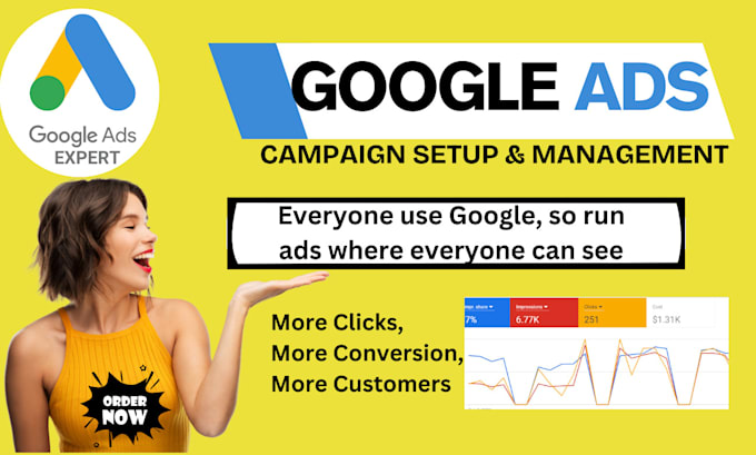 Gig Preview - Setup manage optimize google ads campaign PPC campaign g0oglemarketing for sales