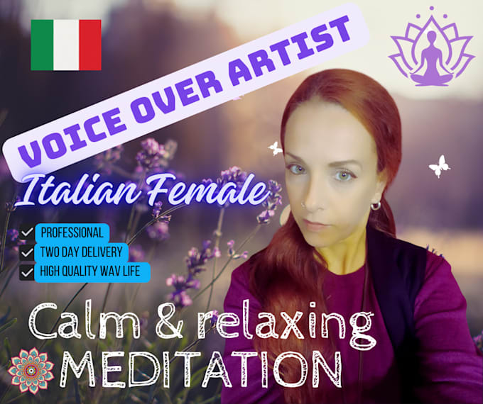 Gig Preview - Record a calm meditation and relaxing italian female voice over