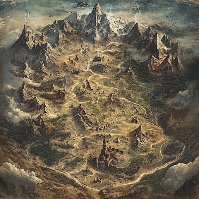 Gig Preview - Create a fantasy map design