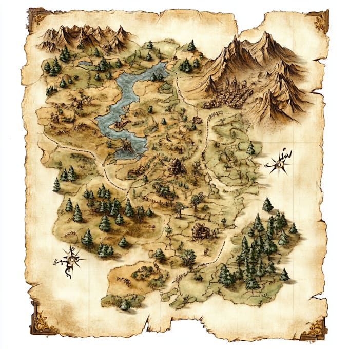 Gig Preview - Create custom fantasy map illustration