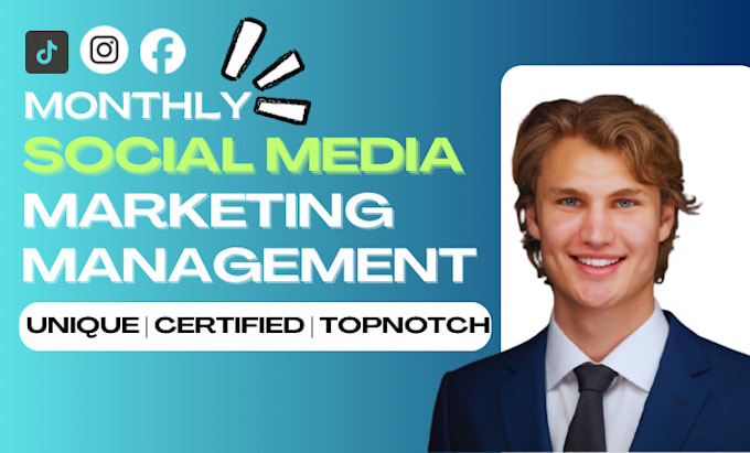 Gig Preview - Be your monthly social media marketing manager and content creator