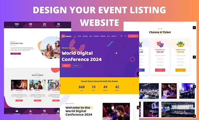 Gig Preview - Build your event website, event ticket website, event management website