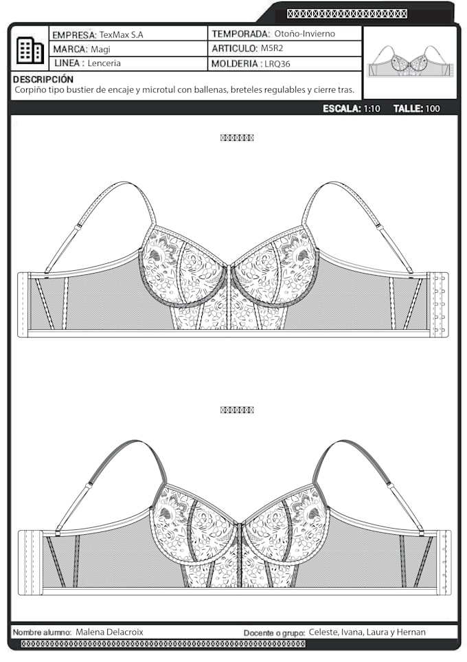 Gig Preview - Technical sheets for clothing production