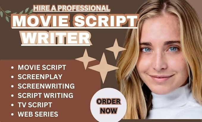 Gig Preview - Be movie script writer, screenplay, script writer movie script writer, tv script