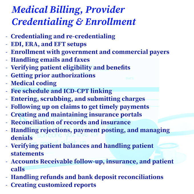 Gig Preview - Handle your medical billing, claims for maximum revenue