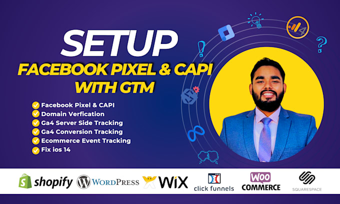 Gig Preview - Setup or fix meta facebook pixel, conversion API, GTM,ga4 ads, shopify tracking