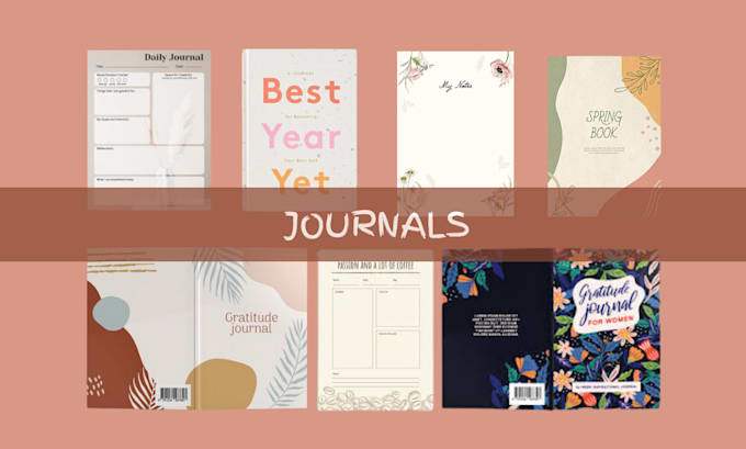 Gig Preview - Custom journal, printable journal design, journal cover, kdp journal and planner