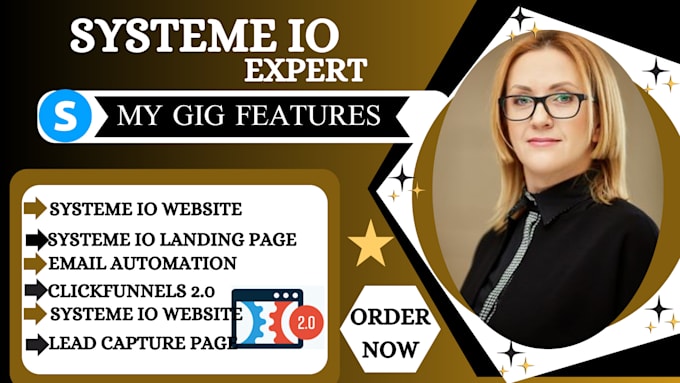 Gig Preview - Systeme io landing page systeme io website systeme io sales funnel, clickfunnels