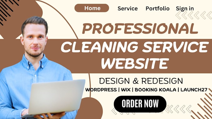 Gig Preview - Build cleaning service website booking koala website pricing parameters launch27